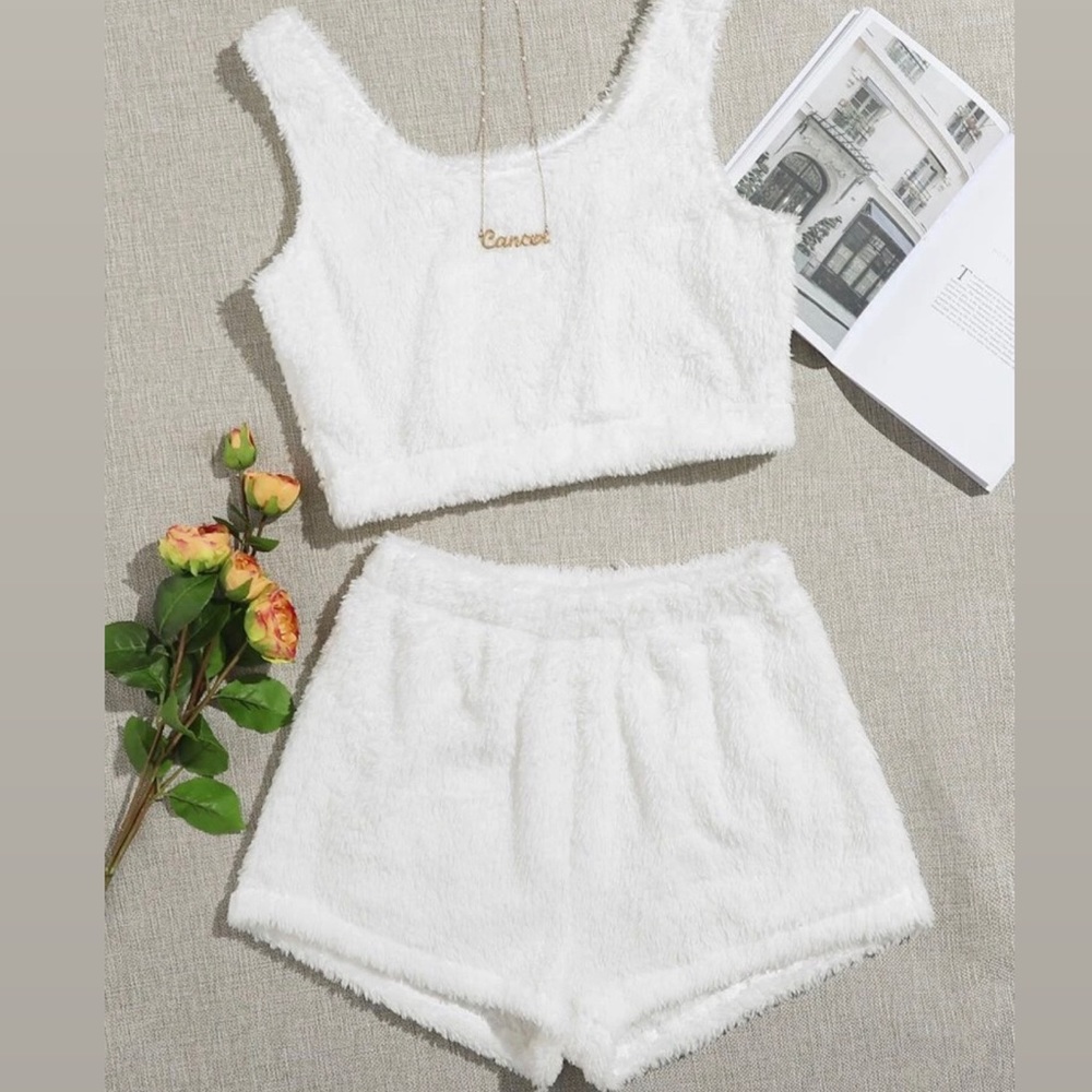 Teddy Bear Faux Fur Lounge Pajama Set